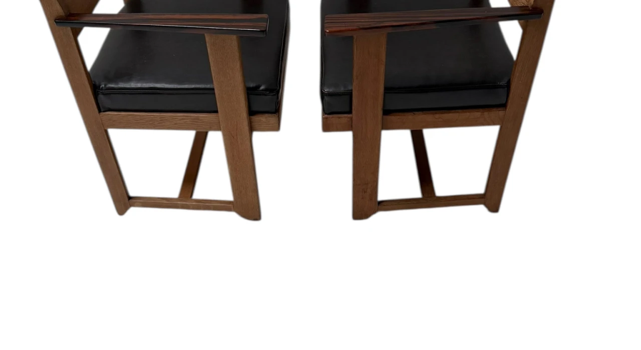 Two Art Deco Modernist Armchairs by Anton Lucas for N.V. Meubelkunst, 1920s